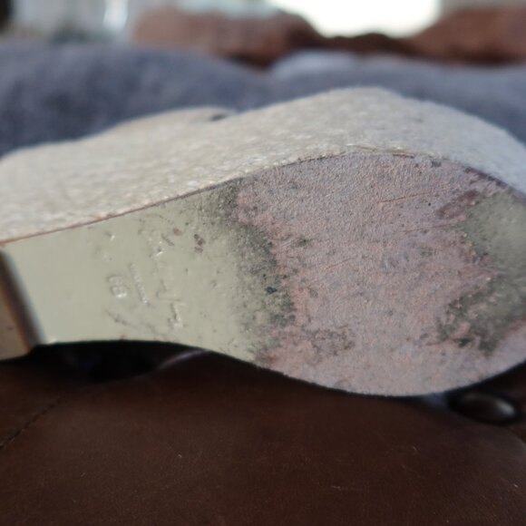 Elizabeth and James "Boca" tall platform wedge sandals/shoes size 6B raffia/jute - Picture 11 of 16